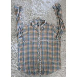 Sears Roebuck & Co‎ Shirt Mens Medium Check Pocket Button Up Long Sleeve